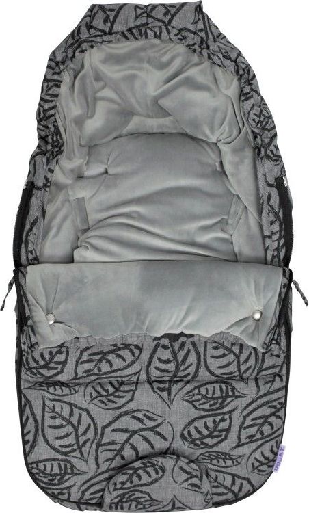 Dooky footmuff vel. S GREY LEAVES DeLuxe - obrázek 2