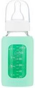 EcoViking - Švédsko Kojenecká lahev skleněná 120 ml úzká silikonový obal zelená mátová - obrázek 1