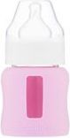 EcoViking - Švédsko Kojenecká lahev skleněná 120 ml široká silikonový obal růžová - obrázek 1