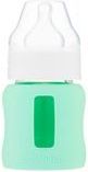 EcoViking - Švédsko Kojenecká lahev skleněná 120 ml široká silikonový obal zelená mátová - obrázek 1