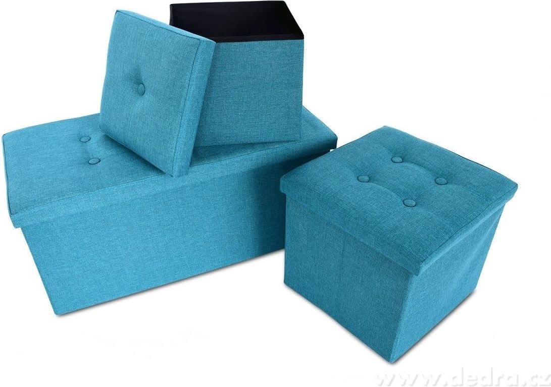 Dedra Sedací box skládací s úložným prostorem vel.XL - více barev tyrkysový - obrázek 4