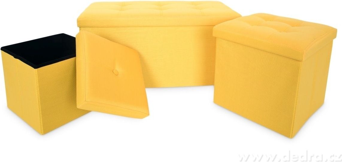 Dedra Sedací box skládací s úložným prostorem vel.L - více barev žlutá - obrázek 5