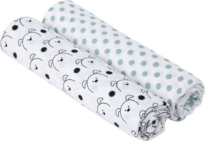 Lässig Swaddle Burp blanket 120x120 Malý přítel pes - obrázek 1