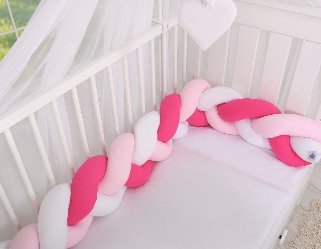 My Sweet Baby Mantinel pletený do copu MAGIC LOOP bílá + růžová + tmavě růžová - obrázek 2