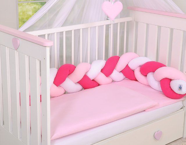 My Sweet Baby Mantinel pletený do copu MAGIC LOOP bílá + růžová + tmavě růžová - obrázek 3