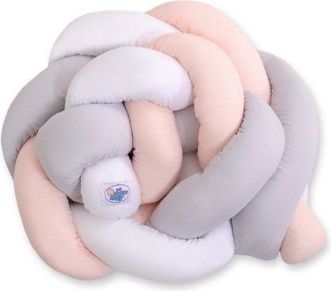My Sweet Baby Mantinel pletený do copu MAGIC LOOP bílá + šedá + lososová - obrázek 5
