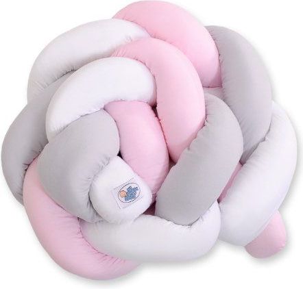My Sweet Baby Mantinel pletený do copu MAGIC LOOP bílá + šedá + růžová - obrázek 5