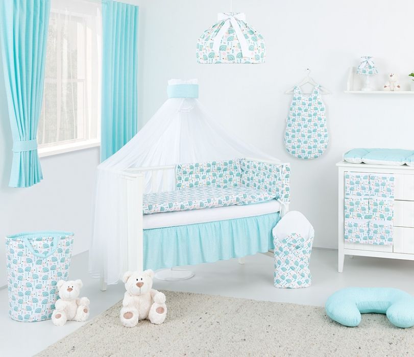 Baby Nellys  Box na hračky - oboustranný, ježek tyrkys / mini tečky tyrkys - obrázek 2
