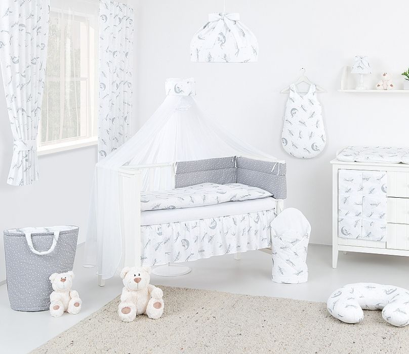 Baby Nellys  Box na hračky - oboustranný,hvězdičky bílé na šedém / šedé víly - obrázek 2