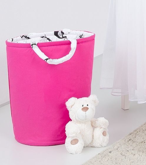 Baby Nellys  Box na hračky - oboustranný,malina / vílý černé - obrázek 1