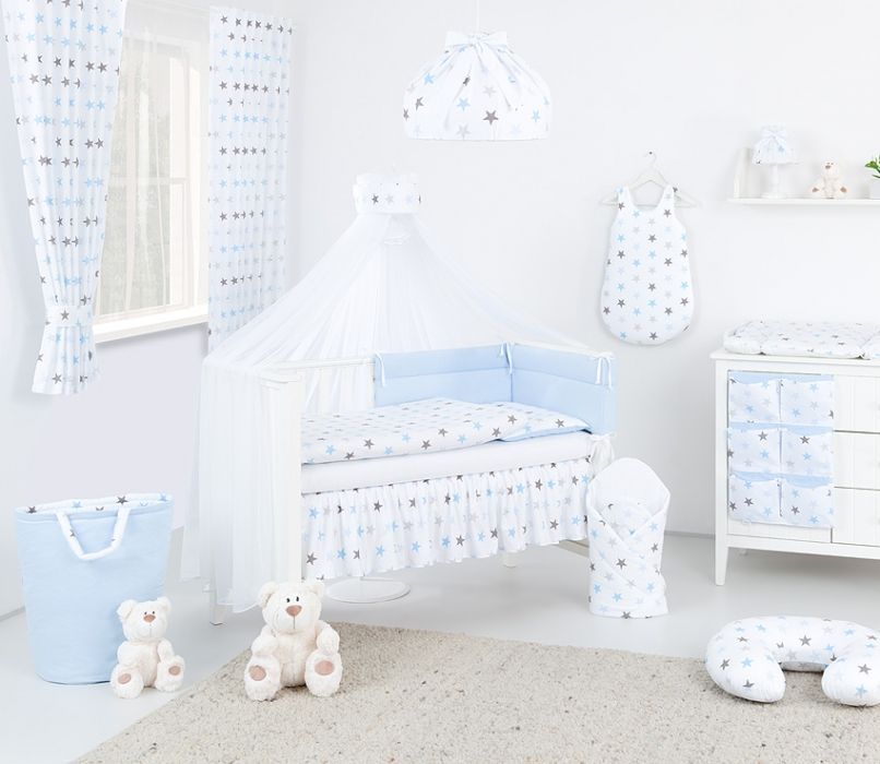 Baby Nellys  Box na hračky oboustranný -sv. modrá / hvězdičky šedé a modré D - obrázek 2