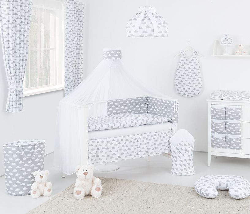 Baby Nellys  Box na hračky oboustranný - mráček bílý / mráček šedý - obrázek 2