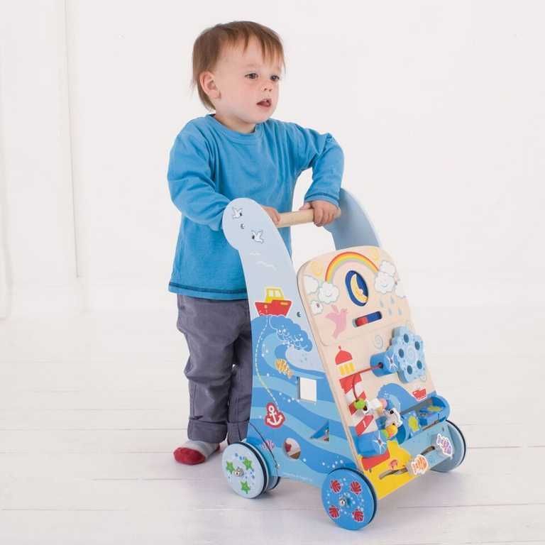 Bigjigs Toys dřevěné aktivní chodítko moře - obrázek 2