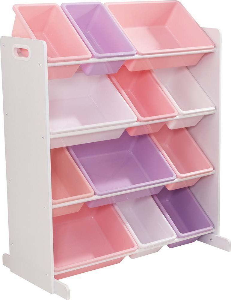 KidKraft Úložná police na hračky s 5 boxy růžový - obrázek 1