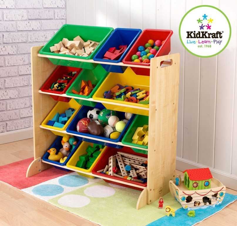 KidKraft barevná polička s úložnými boxy - obrázek 1