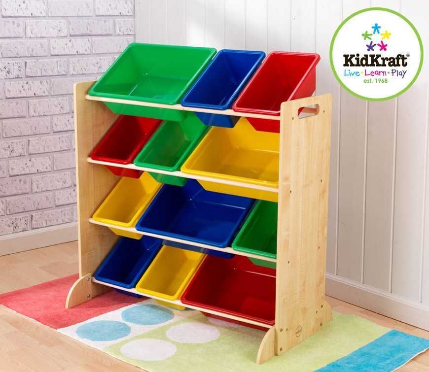 KidKraft barevná polička s úložnými boxy - obrázek 2