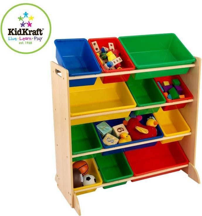 KidKraft barevná polička s úložnými boxy - obrázek 3