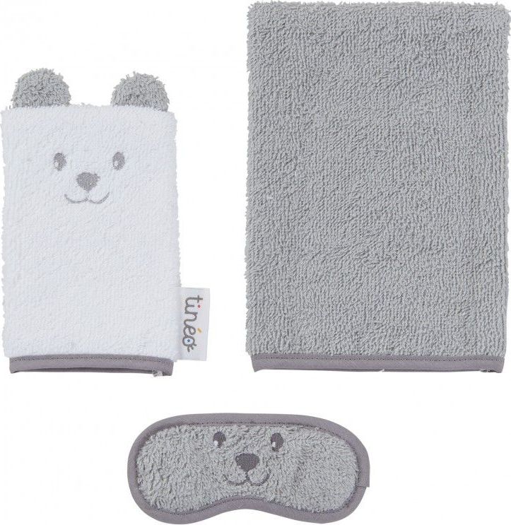 Tinéo Koupací set (2x žíňka na tělo, oči) šedý - obrázek 1