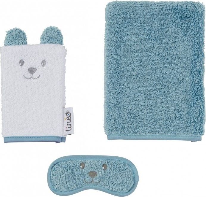 Tinéo Koupací set (2x žíňka na tělo, oči) modrý - obrázek 1