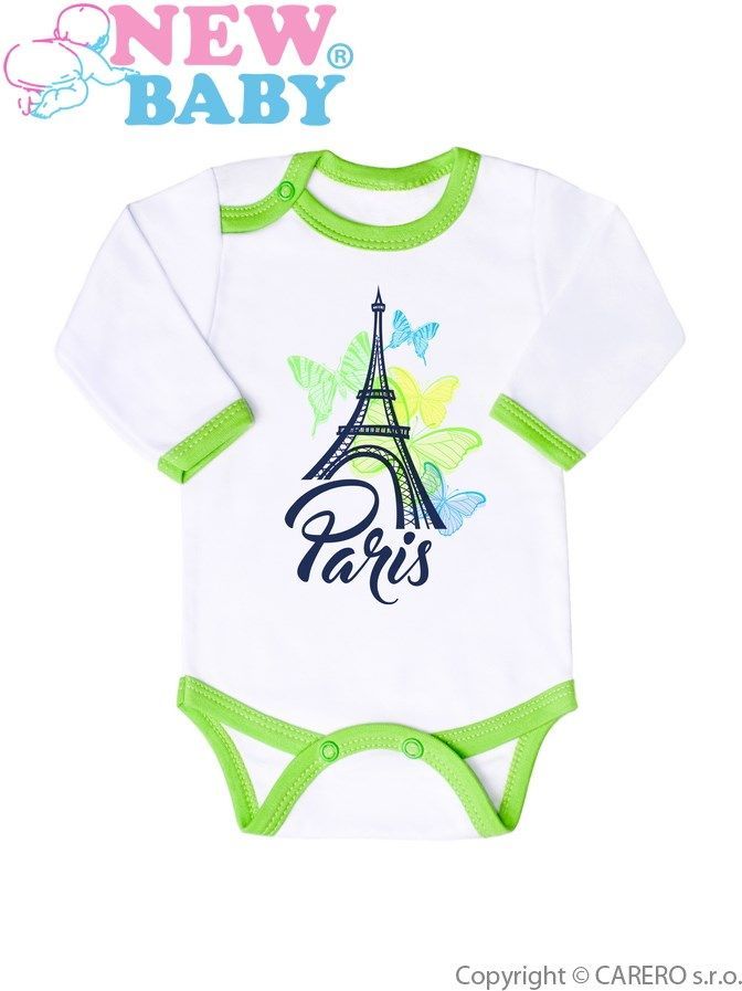 Kojenecké body s dlouhým rukávem New Baby Towns zelené - 80 (9-12m) - obrázek 1
