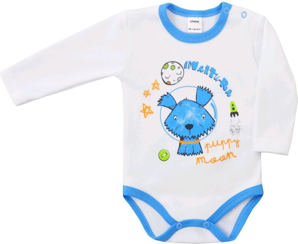 Kojenecké body s dlouhým rukávem Adventure Amma bílé - 80 (9-12m) - obrázek 1