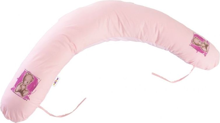 Baby Nellys Baby Nellys Kojící polštář - relaxační poduška 170 cm Teddy - růžový - obrázek 2