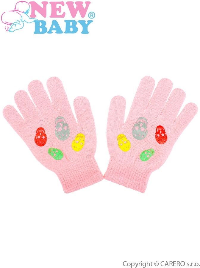 Dětské zimní rukavičky New Baby Girl světle růžové&nbsp;-&nbsp;122 (6-7 let) - obrázek 1