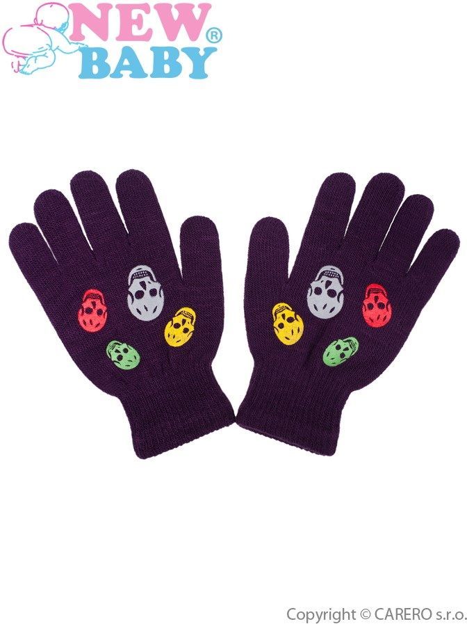 Dětské zimní rukavičky New Baby Girl fialové&nbsp;-&nbsp;122 (6-7 let) - obrázek 1