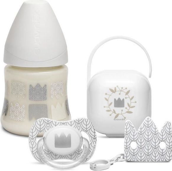 Suavinex SET LÁHEV150 3P+DUDLÍK+KLIP+KRABIČKA LABUŤ - BÍLÝ - obrázek 1