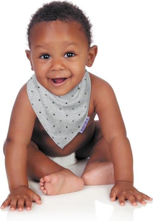 Dooky bryndáček Dribble Bib Light Grey Crowns - obrázek 3