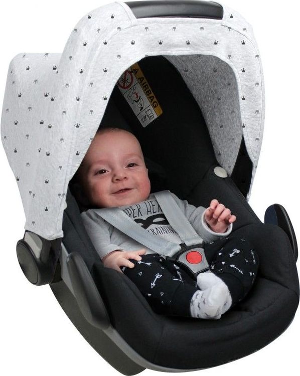 Dooky stříška Hoody Light Grey Crowns - obrázek 3