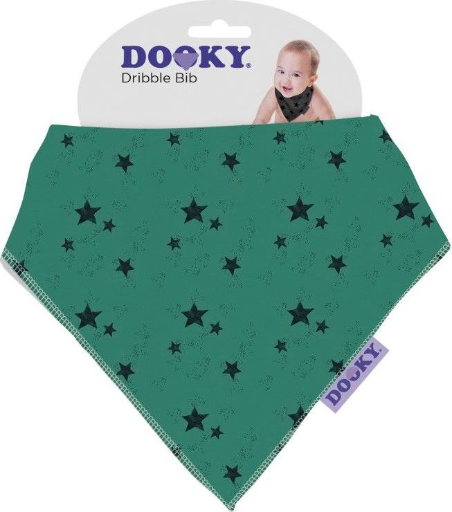 Dooky bryndáček Dribble Bib Green Stars - obrázek 1