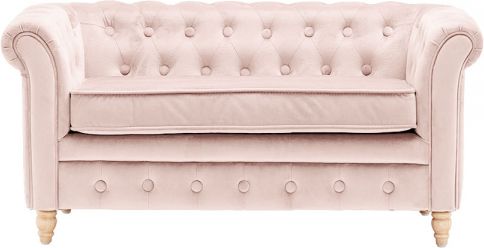 Kids Concept Pohovka Chesterfield Velvet Light Pink - obrázek 1