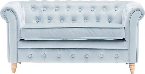 Kids Concept Pohovka Chesterfield Velvet Light Blue - obrázek 1
