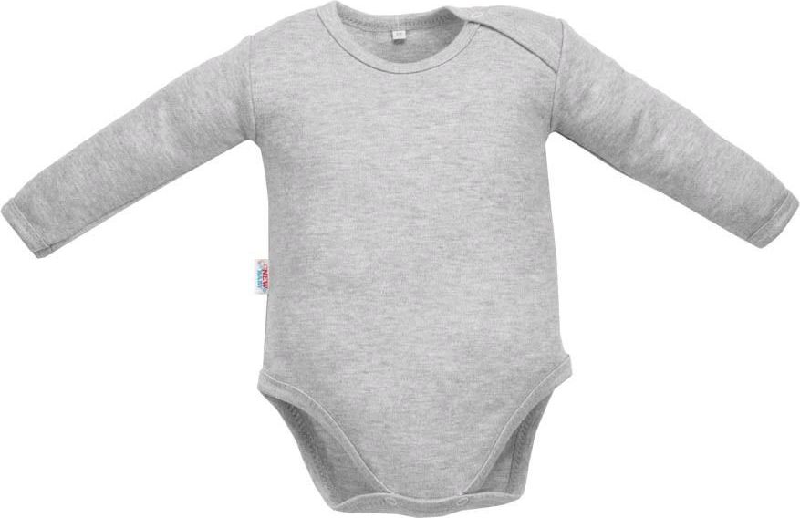 Kojenecké body s dlouhým rukávem New Baby Pastel šedý melír&nbsp;-&nbsp;62 (3-6m) - obrázek 1
