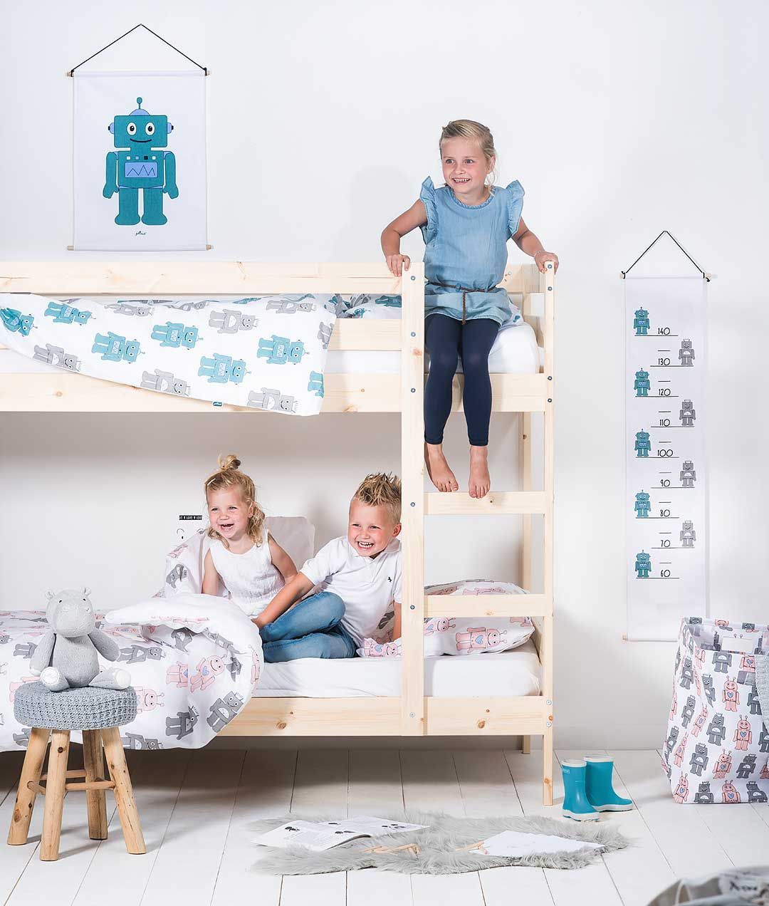 Jollein Koš na hračky XL CANVAS ROBOT TEAL - obrázek 2