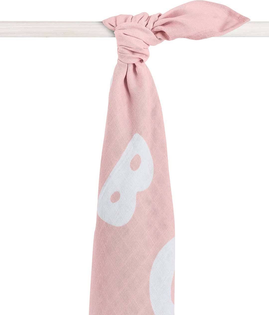 Jollein XL - Osuška/prostěradlo 140 x 200cm ABC BLUSH PINK - obrázek 1