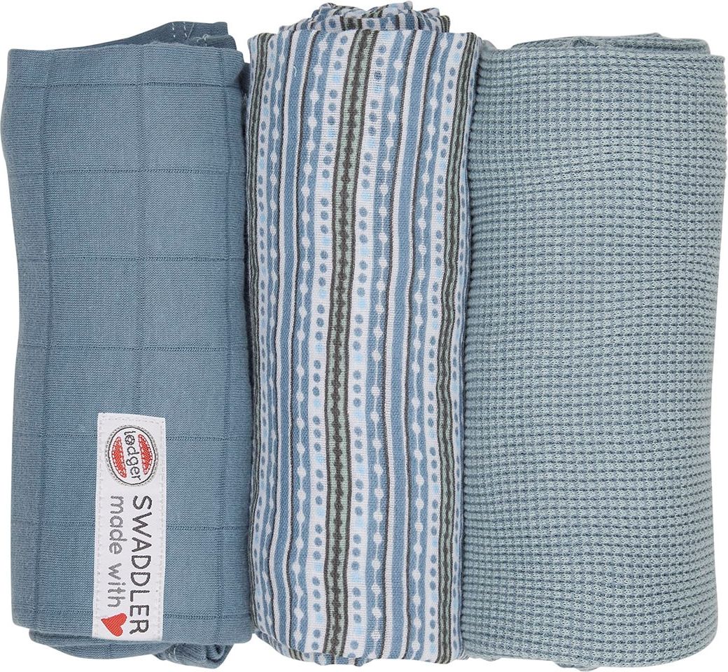 Pleny LODGER Swaddler Empire Stripe 3balení 70 x 70 cm Ocean - obrázek 1