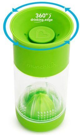 Munchkin - Netekoucí hrnek s infuzérem 414 ml - zelený - obrázek 1