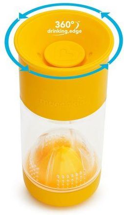 Munchkin - Netekoucí hrnek s infuzérem 414 ml - žlutý - obrázek 1