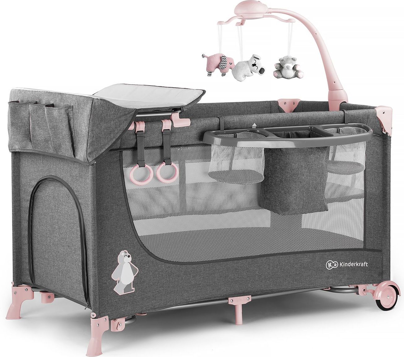 Postýlka cestovní Joy s doplňky Pink Kinderkraft 2019 - obrázek 2