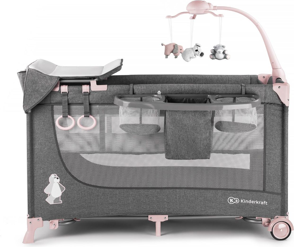 Postýlka cestovní Joy s doplňky Pink Kinderkraft 2019 - obrázek 3