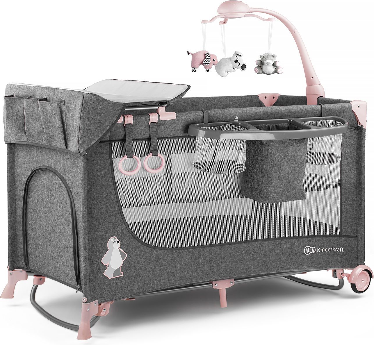 Postýlka cestovní Joy s doplňky Pink Kinderkraft 2019 - obrázek 4