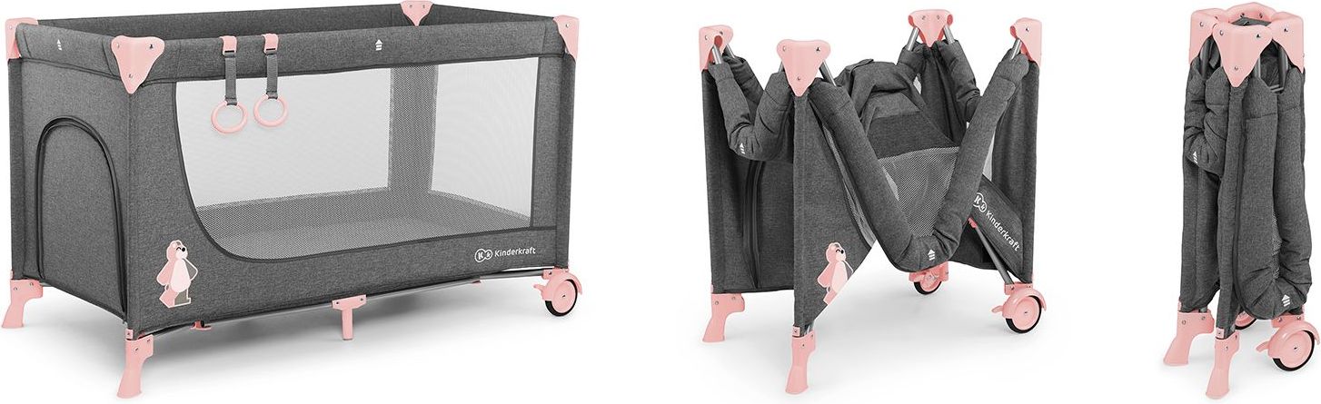 Postýlka cestovní Joy s doplňky Pink Kinderkraft 2019 - obrázek 8
