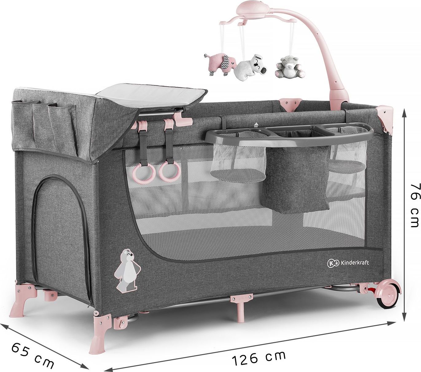 Postýlka cestovní Joy s doplňky Pink Kinderkraft 2019 - obrázek 9