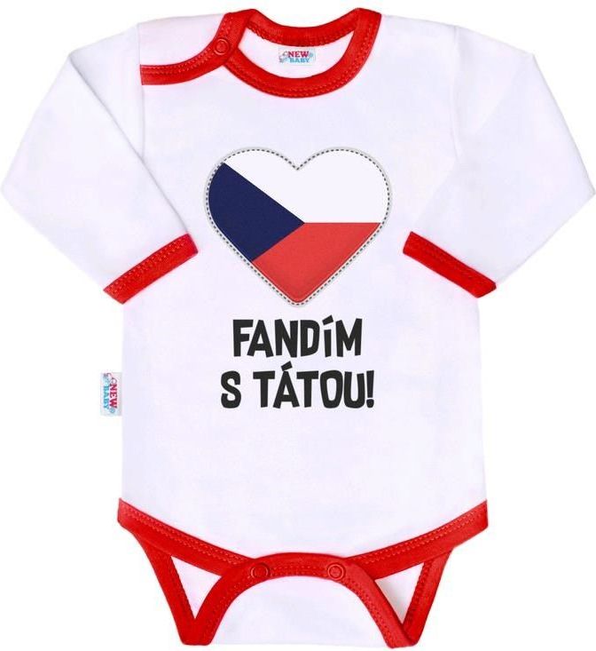 Body s potiskem New Baby Fandím s tátou - 68 (4-6m) - obrázek 1