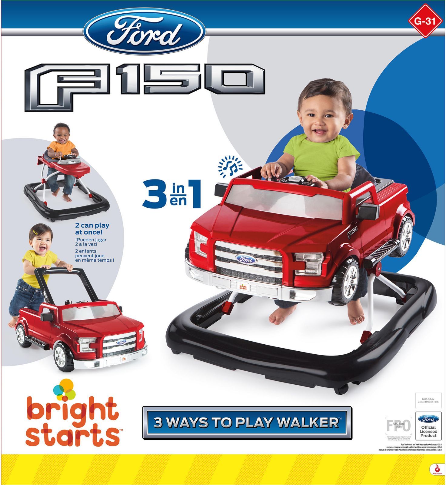 Bright Start Chodítko 3v1 Ford F-150 Red 6m+, 11 kg - obrázek 17