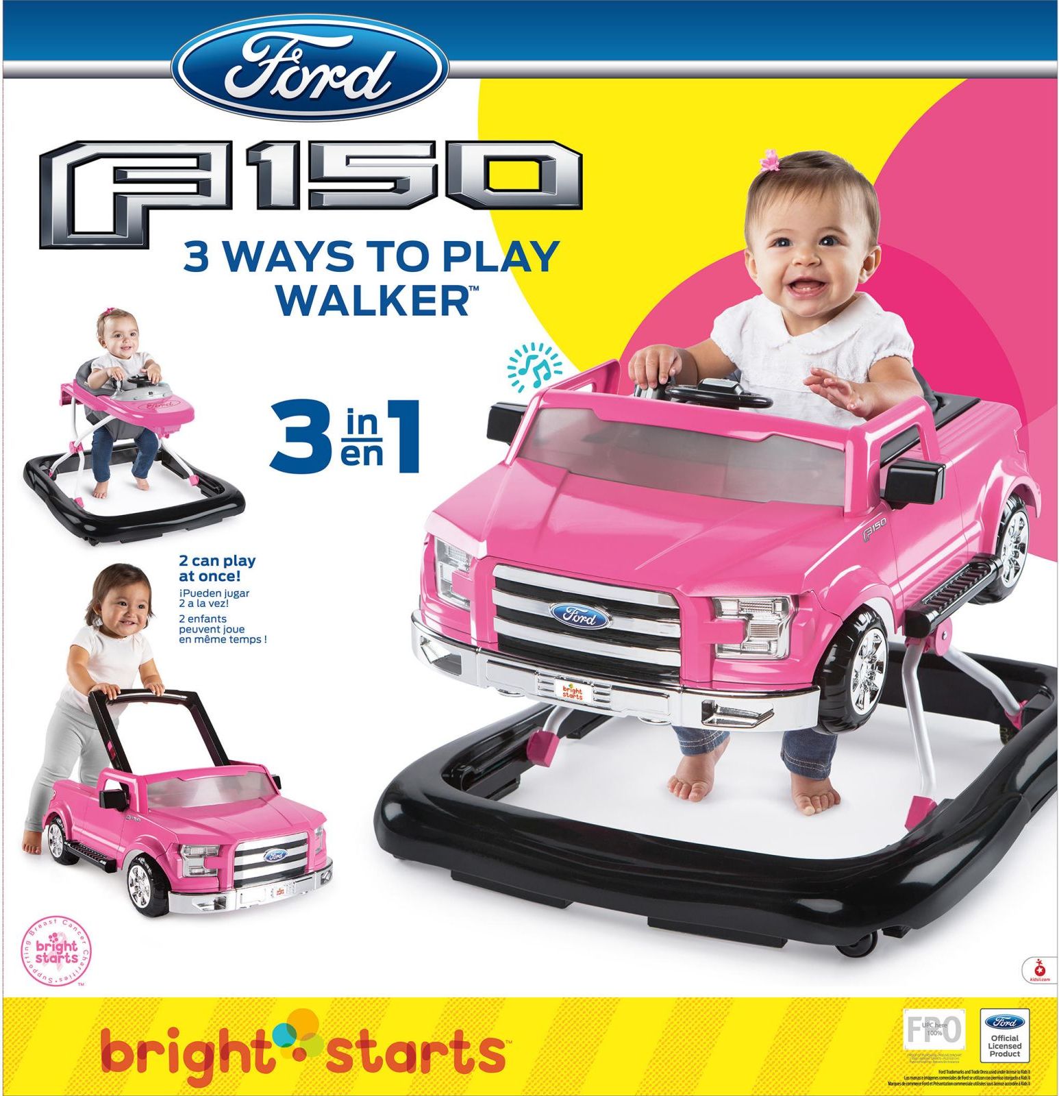 Bright Start Chodítko 3v1 Ford F-150 Pink 6m+, 11 kg - obrázek 19