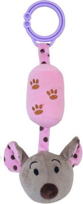 Dětská plyšová hračka s rolničkou Baby Mix myška růžová - obrázek 1