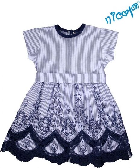 Nicol Dětské šaty Nicol, Sailor - granátové/proužky, vel. 110 110 (4-5r) - obrázek 1